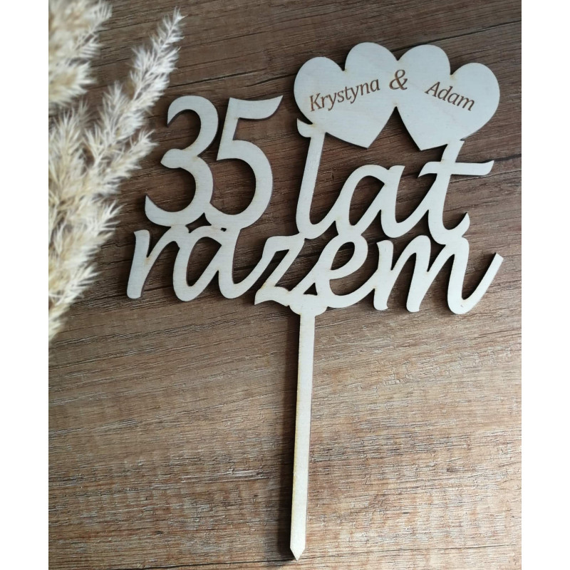 Topper na tort - 20, 35, 40, 45, 50 lat Razem