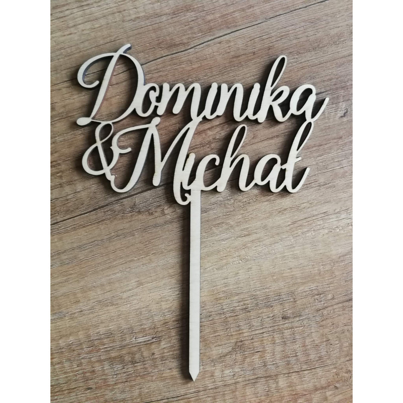 Topper na tort – ślubny - imiona