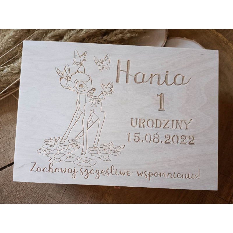 Pudełko na 1 urodziny "Zachowaj szczęśliwe wspomnienia!"