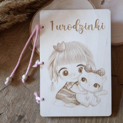 Drewniana kartka urodzinowa...