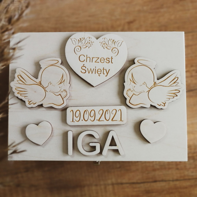 Pudełko na Chrzest - Niezbędnik z metryczką