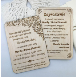 Drewniane zaproszenie na...