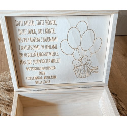 Pudełko na 1 urodziny "Kuferek wspomnień" miś