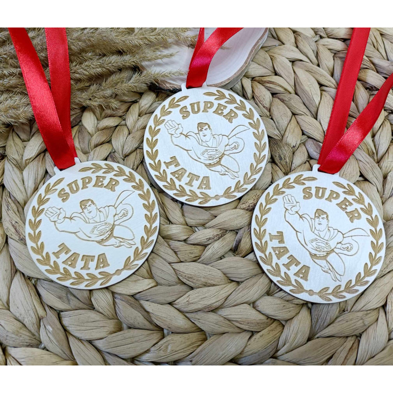 Drewniany medal SUPER TATA