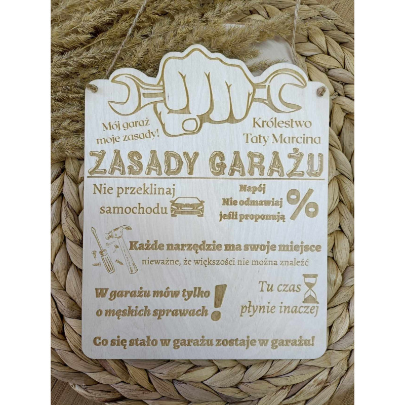 Tabliczka "ZASADY GARAŻU"