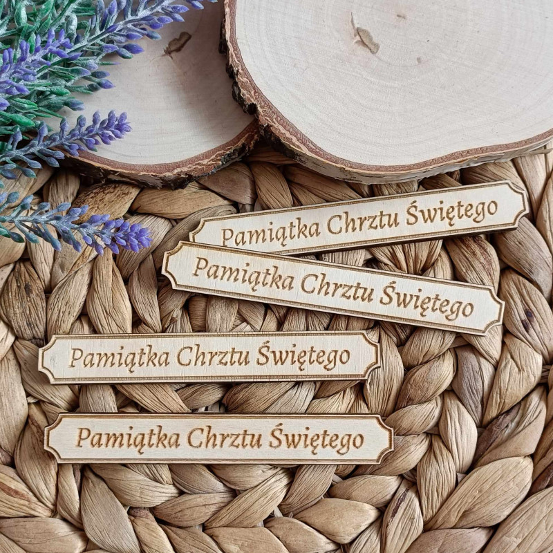 Drewniana tabliczka "Pamiątka Chrztu Świętego"