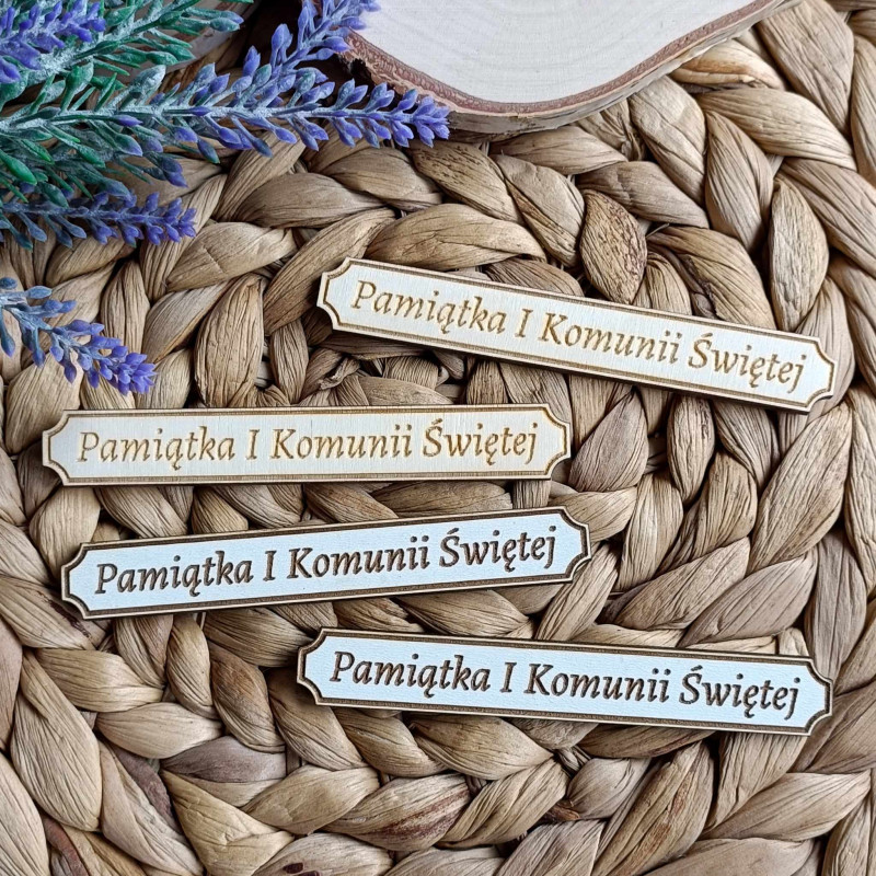 Drewniana tabliczka "Pamiątka I Komunii Świętej"