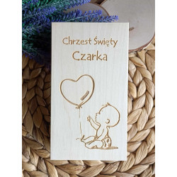 Pudełko Na Pieniądze Pamiątka Chrztu Świętego + aniołek