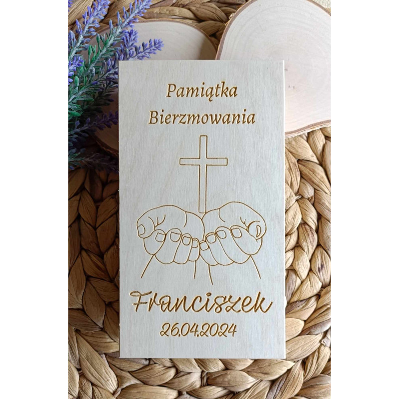 Pudełko na pieniądze z życzeniami Bierzmowanie