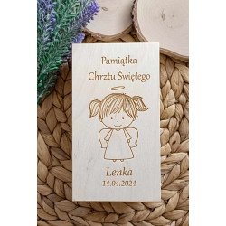 Pudełko Na Pieniądze Pamiątka Chrztu Świętego + aniołek