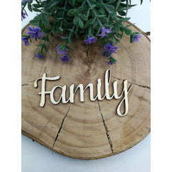 Drewniany napis "Family"