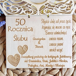 Drewniana kartka rocznica ślubu