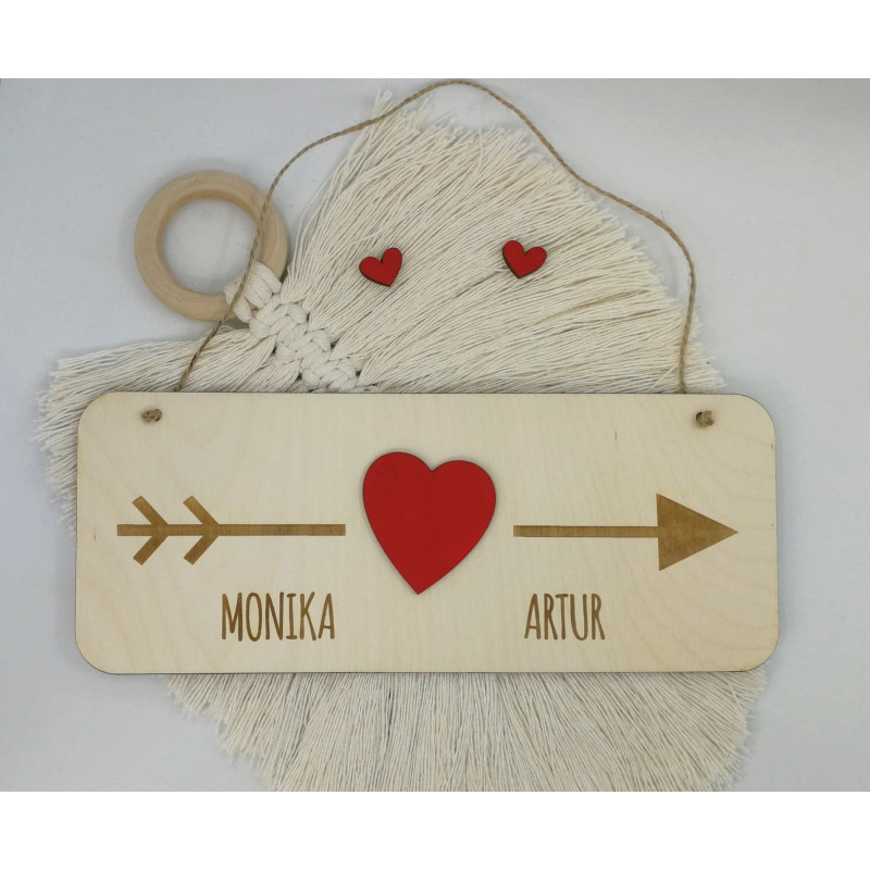 Personalizowane tabliczka z strzałą amora