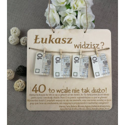 Tabliczka urodzinowa "Widzisz to wcale nie tak dużo"! +życzenia