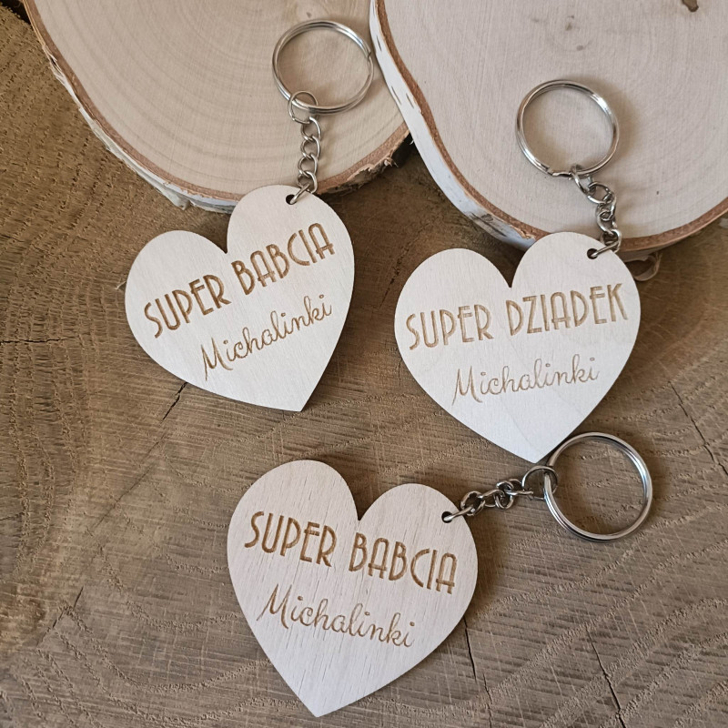 Brelok do kluczy "SUPER BABCIA"/ "SUPER DZIADEK"