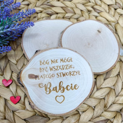 Podkładka pod kubek / filiżankę - plaster drewna dla Babci i Dziadka