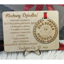 Drewniana kartka Dzień Babci / Dzień Dziadka