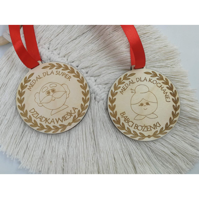 Drewniany medal dla Babci i Dziadka