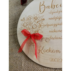 Drewniana tabliczka z życzeniami dla Babci